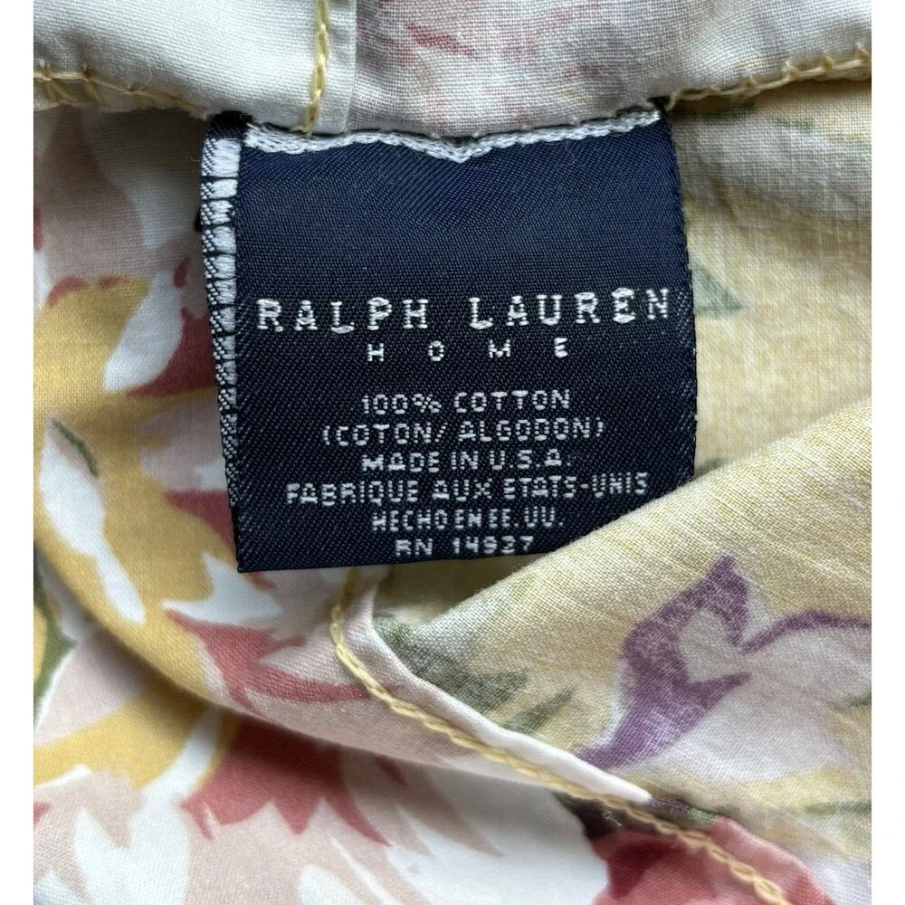Pair Of 2 Ralph Lauren Standard Size Pillowcases Yellow Floral Sophie Brooke USA